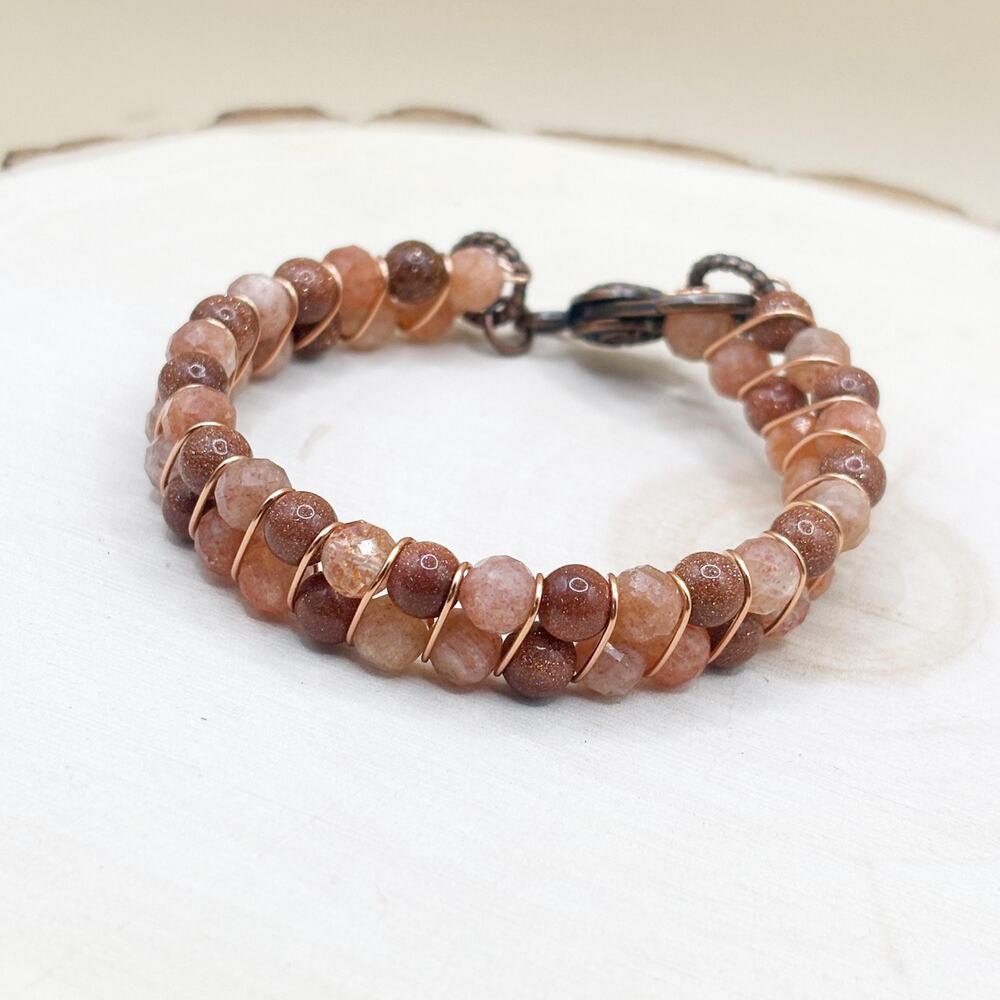 Sunstone with Goldstone Bracelet